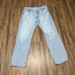 Levi's 501 90's Straight Leg Jeans Women's 33 Button Fly Distressed Relaxed Fit